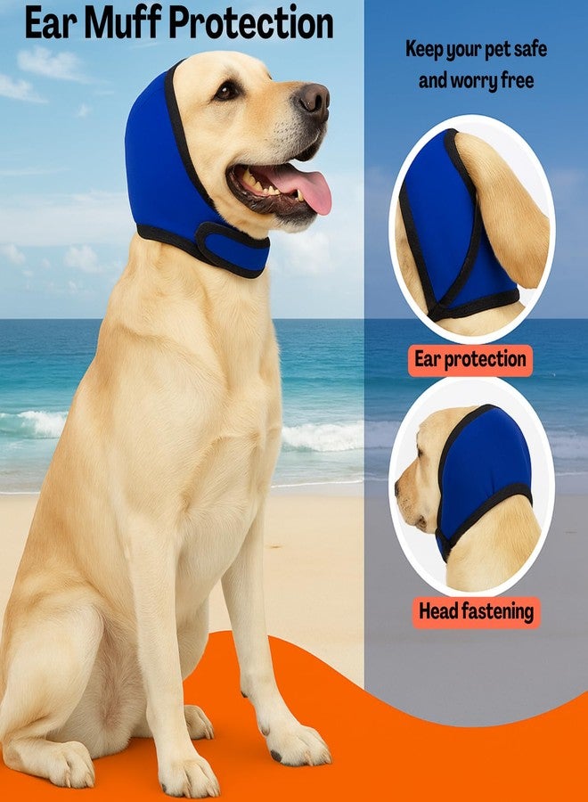 Flavizo Blue Dog Ear Muffs, Comfortable Noise Protection Ear Cover for Eating, Swimming, Therapy, Adjustable Dog Ear Protector, Stress-Reducing Ear Muffs for Dogs for Noise Cancelling - Image 4